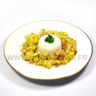 Courgettes et jambon à  la crème