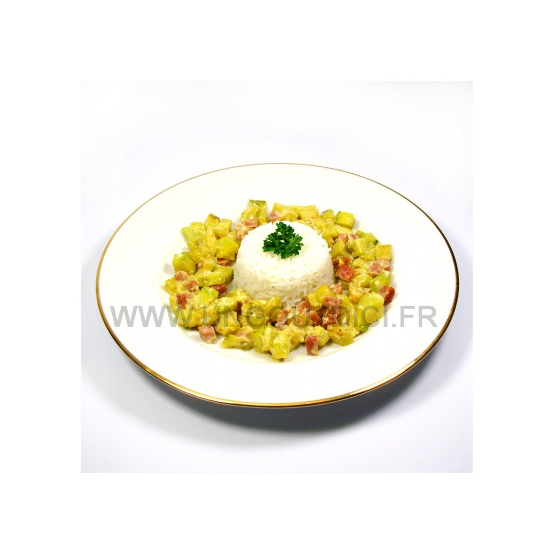 Courgettes et jambon à  la crème