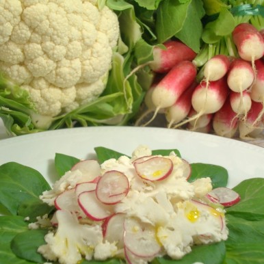 Salade croquante radis et choux fleur