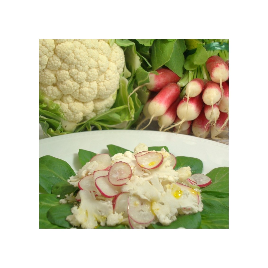 Salade croquante radis et choux fleur