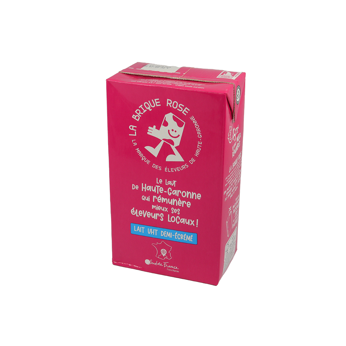 Lait demi-écrémé uht la brique rose