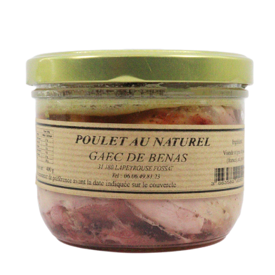 Poulet au naturel en conserve