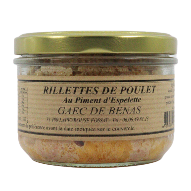 Rillettes de poulet au piment d'espelette
