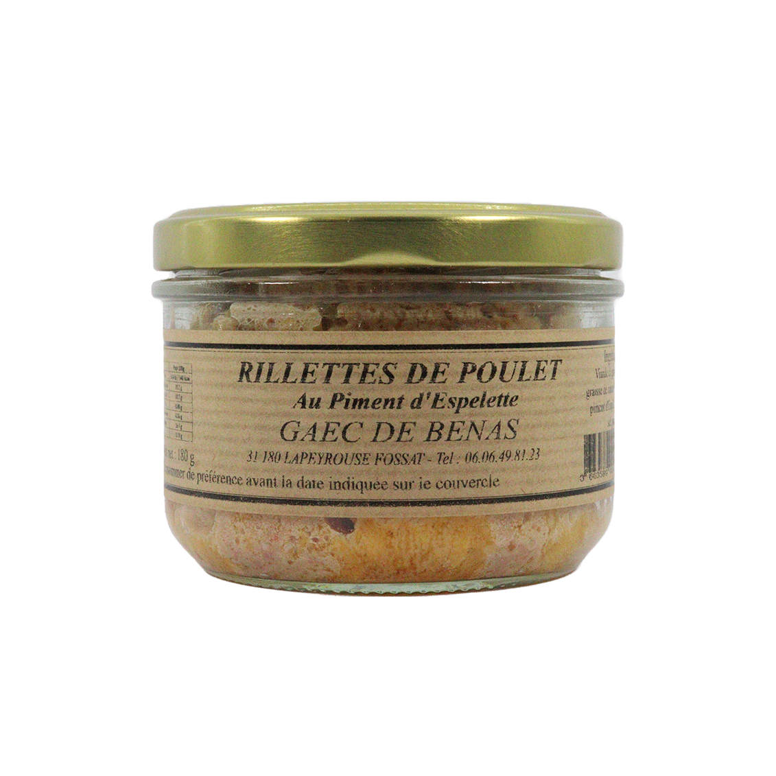 Rillettes de poulet au piment d'espelette