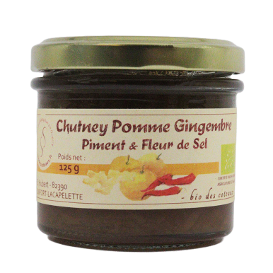 Chutney pomme gingembre, piment et fleur de sel (Certifié AB)