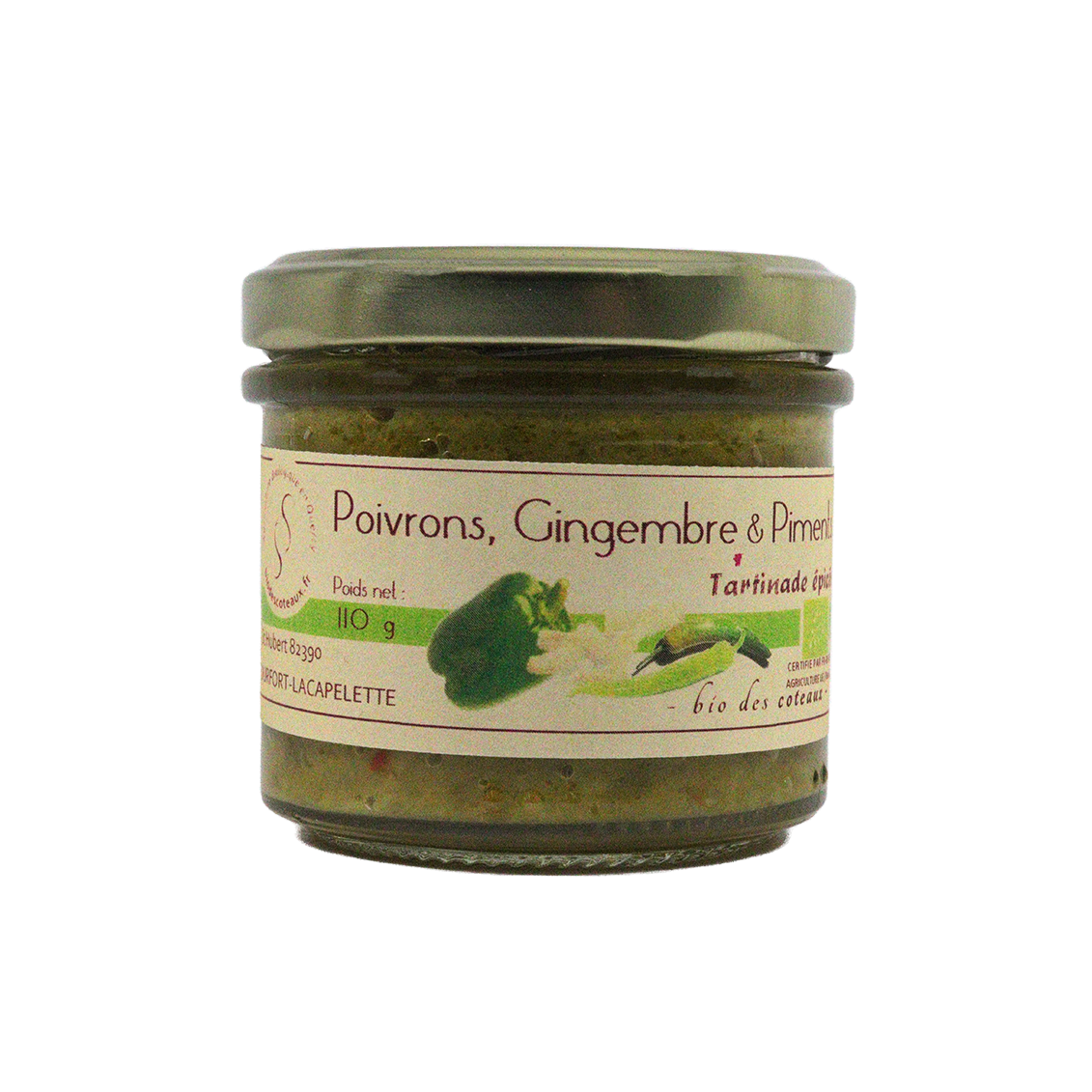 Tartinade poivron vert gingembre piment (certifié AB)