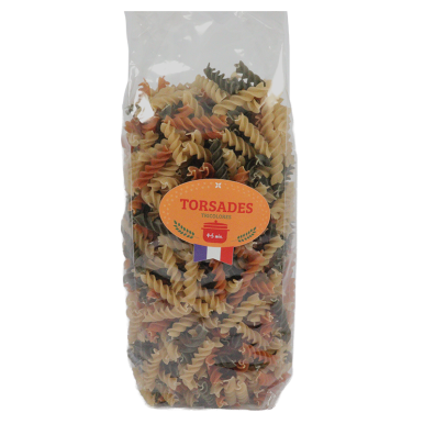 Pâtes sèches - torsades fines colorées | Pâtes-Riz local - Un goût d'ici