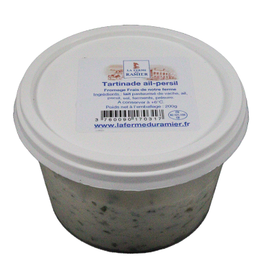 Fromage à tartiner ail et persi | Yaourts-Desserts local - Un goût d'ici