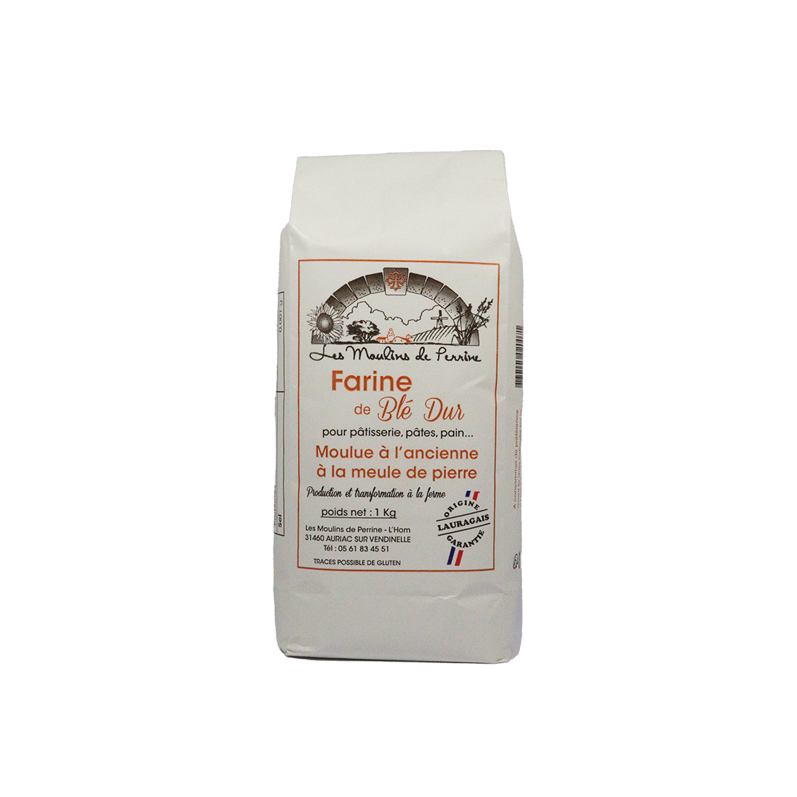 Farine de Ble dur, moulue à  l'ancienne