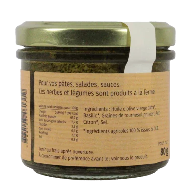Pistou (Certifié AB) | Assaisonnements-Condiments local - Un goût d'ici