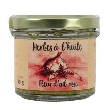 Fleur d'ail rose à l'huile (Certifié AB) | Assaisonnements-Condiments local - Un goût d'ici