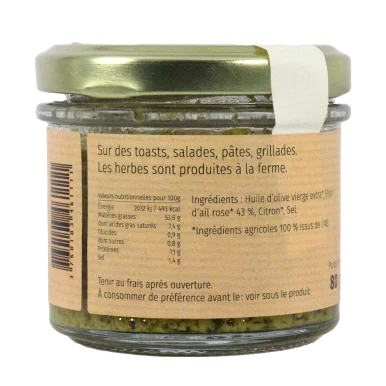 Fleur d'ail rose à l'huile (Certifié AB) | Assaisonnements-Condiments local - Un goût d'ici