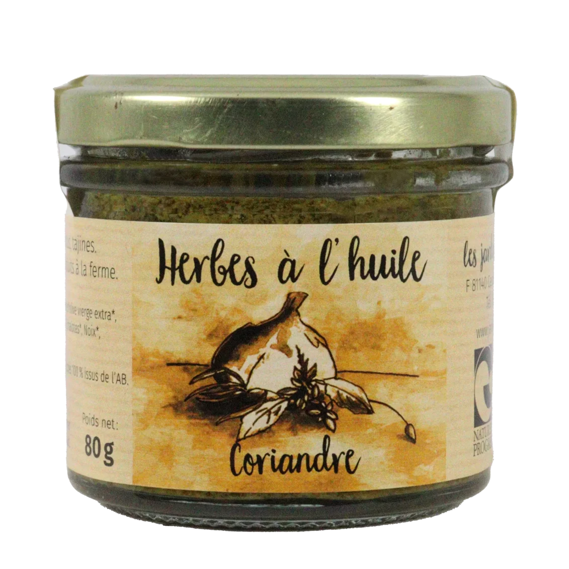 Coriandre à l'huile (Certifié AB) | Assaisonnements-Condiments local - Un goût d'ici
