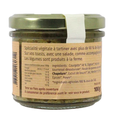 Pâté de courgette menthe (Certifié AB) | A Tartiner local - Un goût d'ici