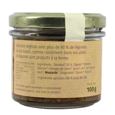 Chutney de tomates vertes (Certifié AB)
