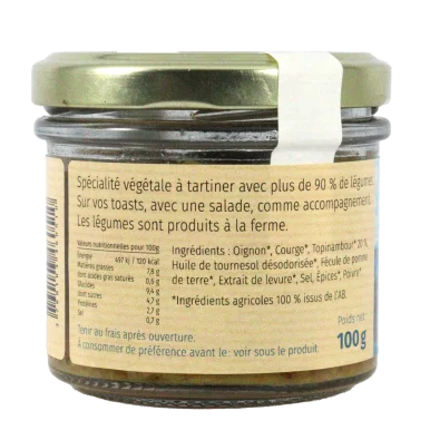 Pâté de topinambour (Certifié AB) | A Tartiner local - Un goût d'ici