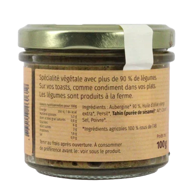 Caviar d'aubergines (Certifié AB) | A Tartiner local - Un goût d'ici