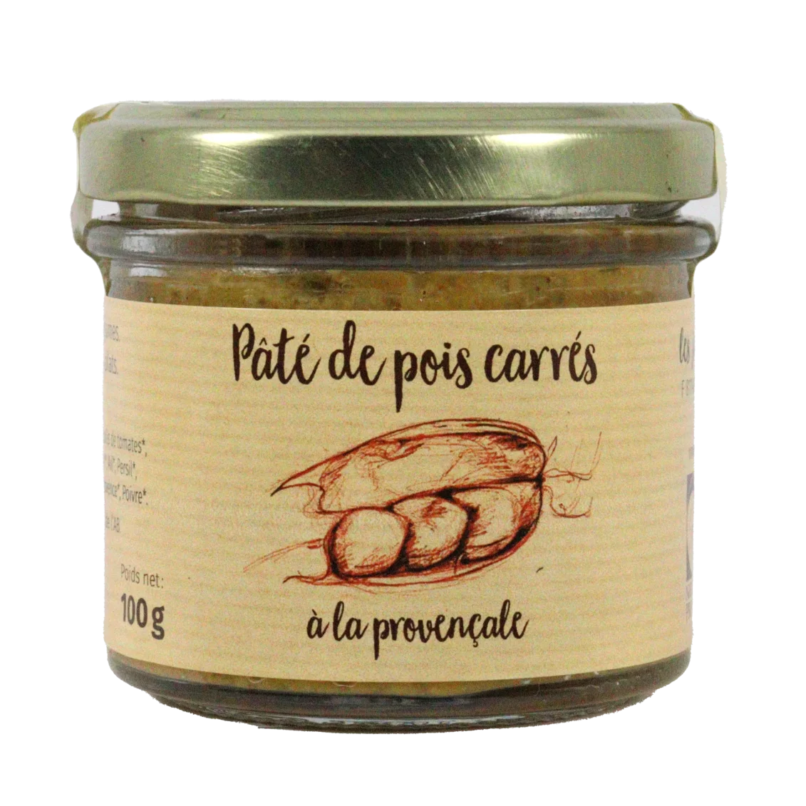 Pâté de pois carrés à la provençale (Certifié AB) | A Tartiner local - Un goût d'ici
