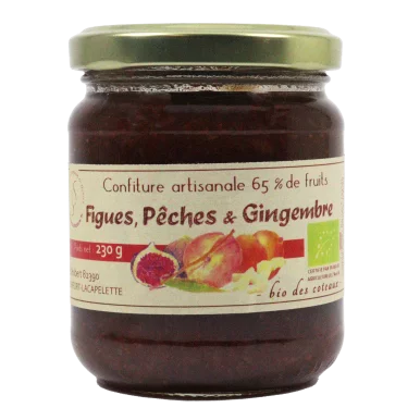 Confiture de figues, pêches et gingembre (Certifié AB)