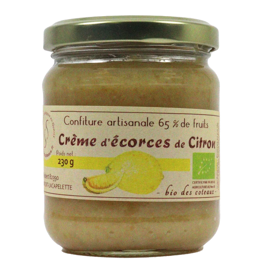 Crème d'écorce de citron (Certifié AB)