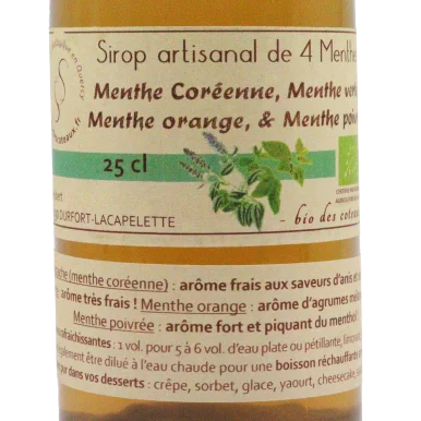 Sirop aux 4 menthes (Certifié AB)