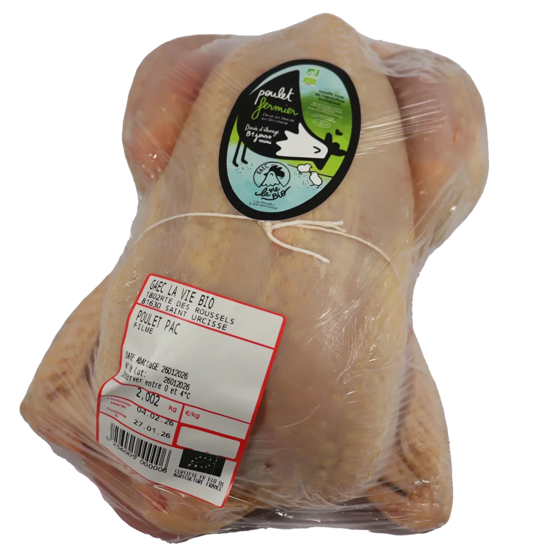 Poulet (certifié AB) - 1 Poulet
