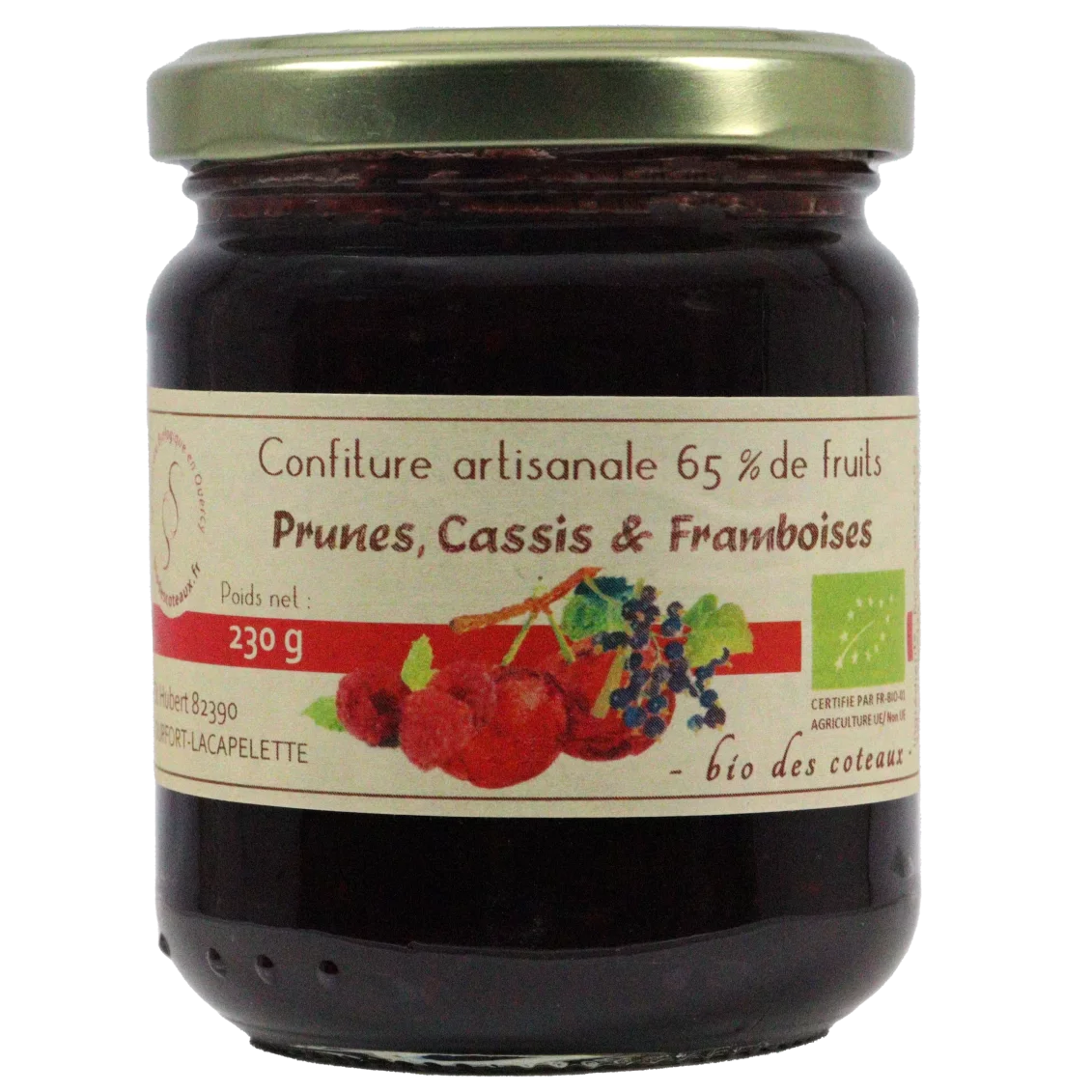 Confiture de prunes, cassis, framboises (Certifié AB)