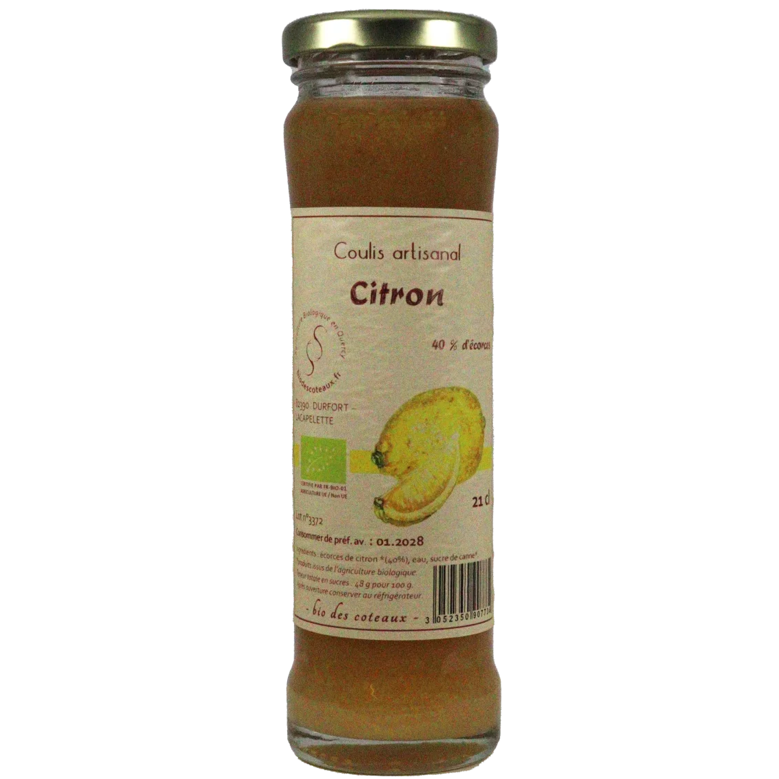 Coulis au citron (Certifié AB) | Compote-Purée local - Un goût d'ici