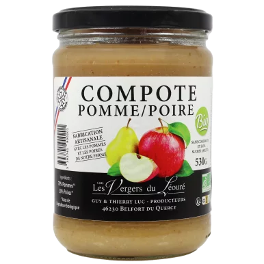 Compote de pommes poires (certifié AB) | Compote-Purée local - Un goût d'ici