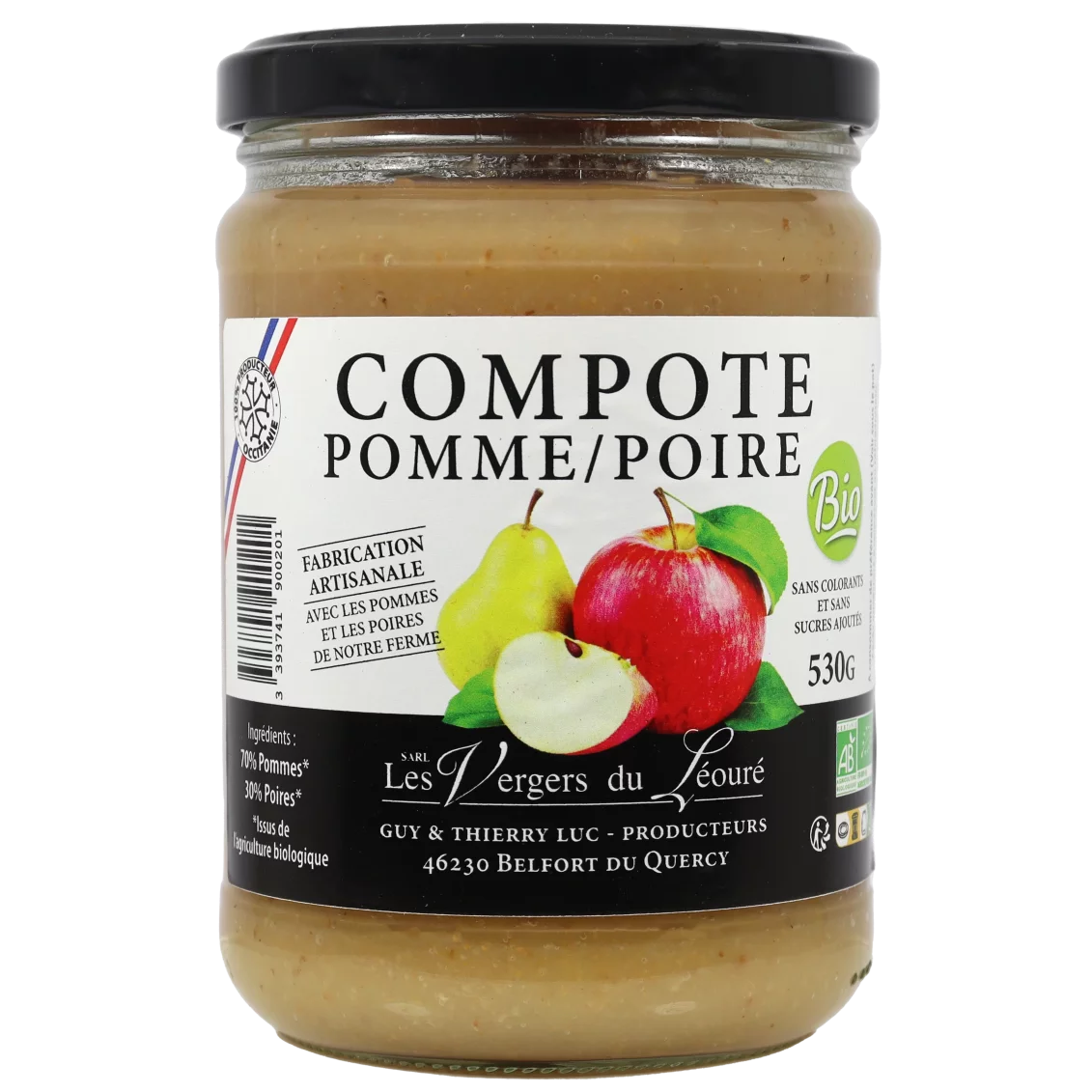 Compote de pommes poires (certifié AB) | Compote-Purée local - Un goût d'ici