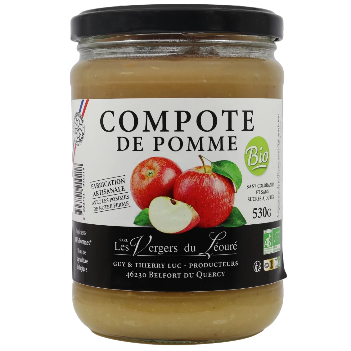 Compote de pommes (certifié AB) | Compote-Purée local - Un goût d'ici