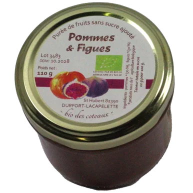 Purée de pomme figue (Certifié AB) | Compote-Purée local - Un goût d'ici