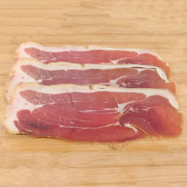 Porc noir - jambon cru tranché | Porc Noir local - Un goût d'ici