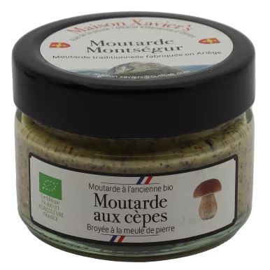 Moutarde à l'ancienne aux cèpes sauvages (certifié AB) | Assaisonnements-Condiments local - Un goût d'ici