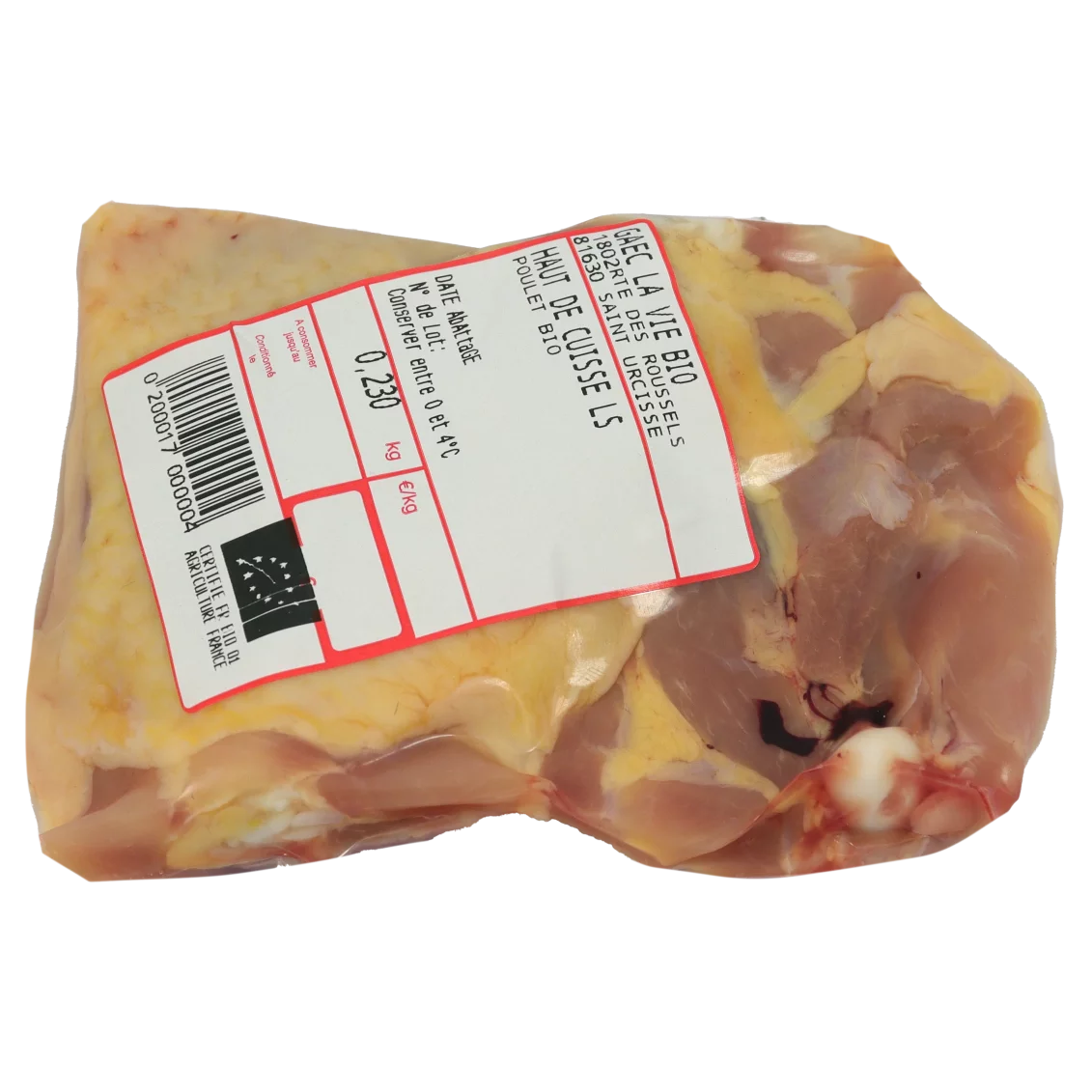 Poulet (certifié AB) - 2 Hauts de Cuisse | Poulet local - Un goût d'ici