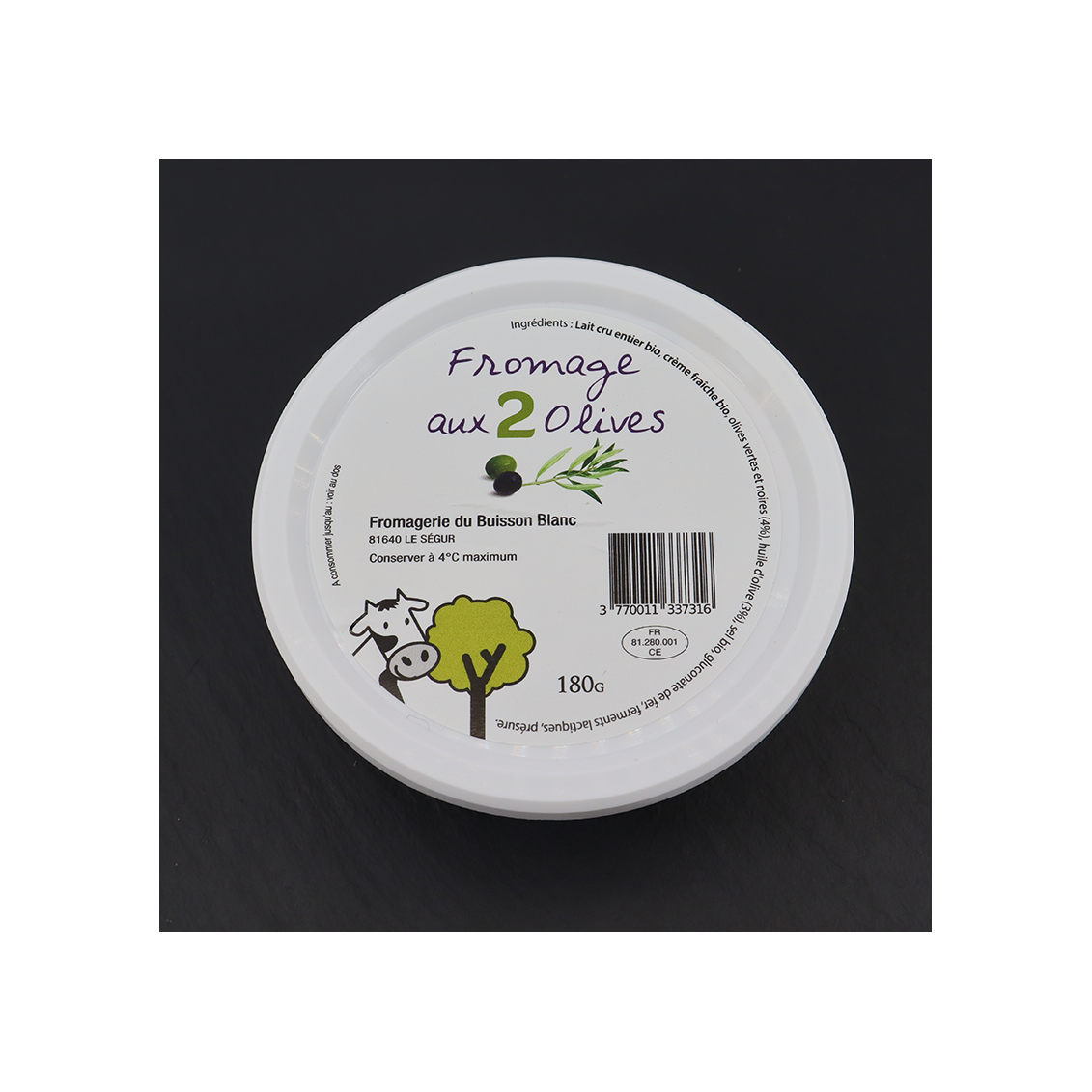 Fromage frais aux 2 olives Fromage frais aux 2 olives