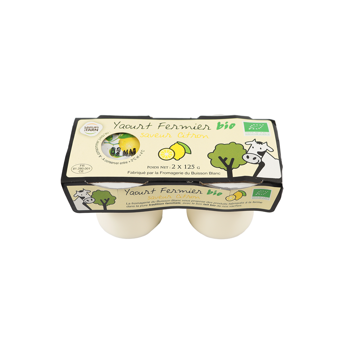 Yaourt au citron (certifié AB) Yaourt au citron (certifié AB)