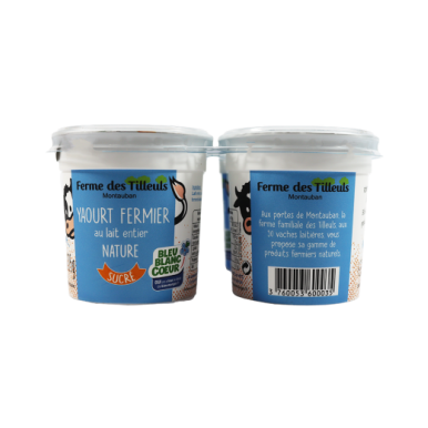 Yaourt fermier nature sucré