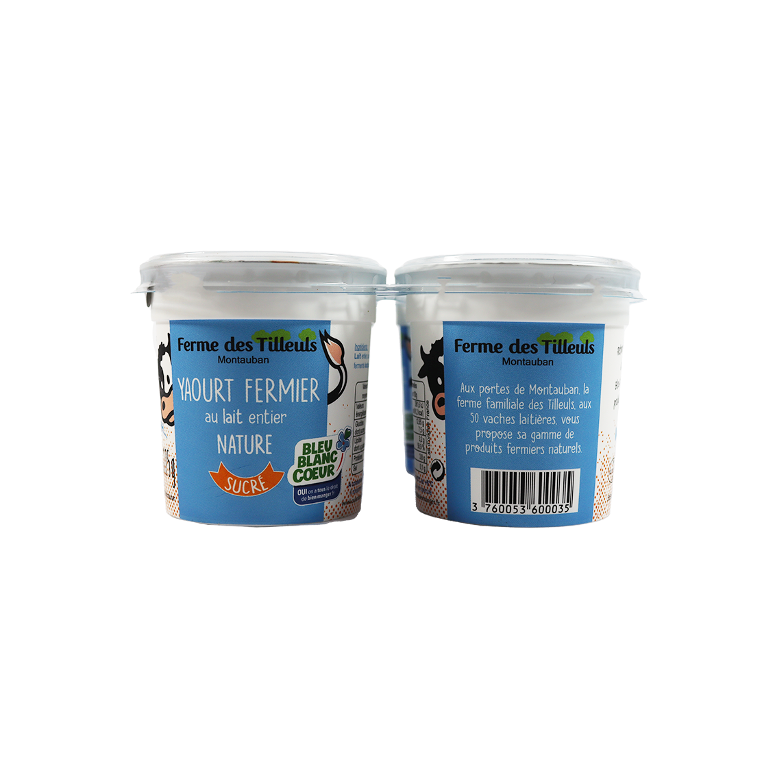 Yaourt fermier nature sucré