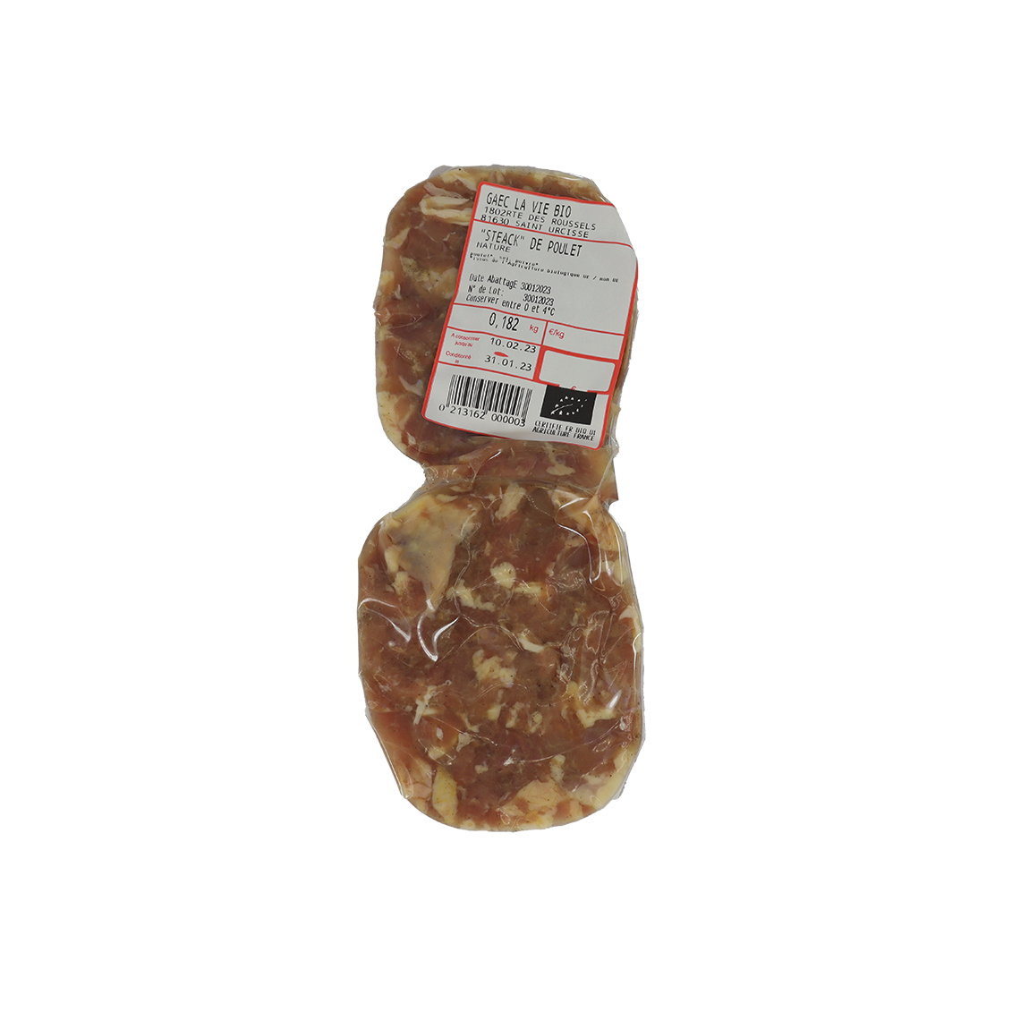 Poulet (certifié AB) - 2 Steaks hachés Poulet (certifié AB) - 2 Steaks hachés