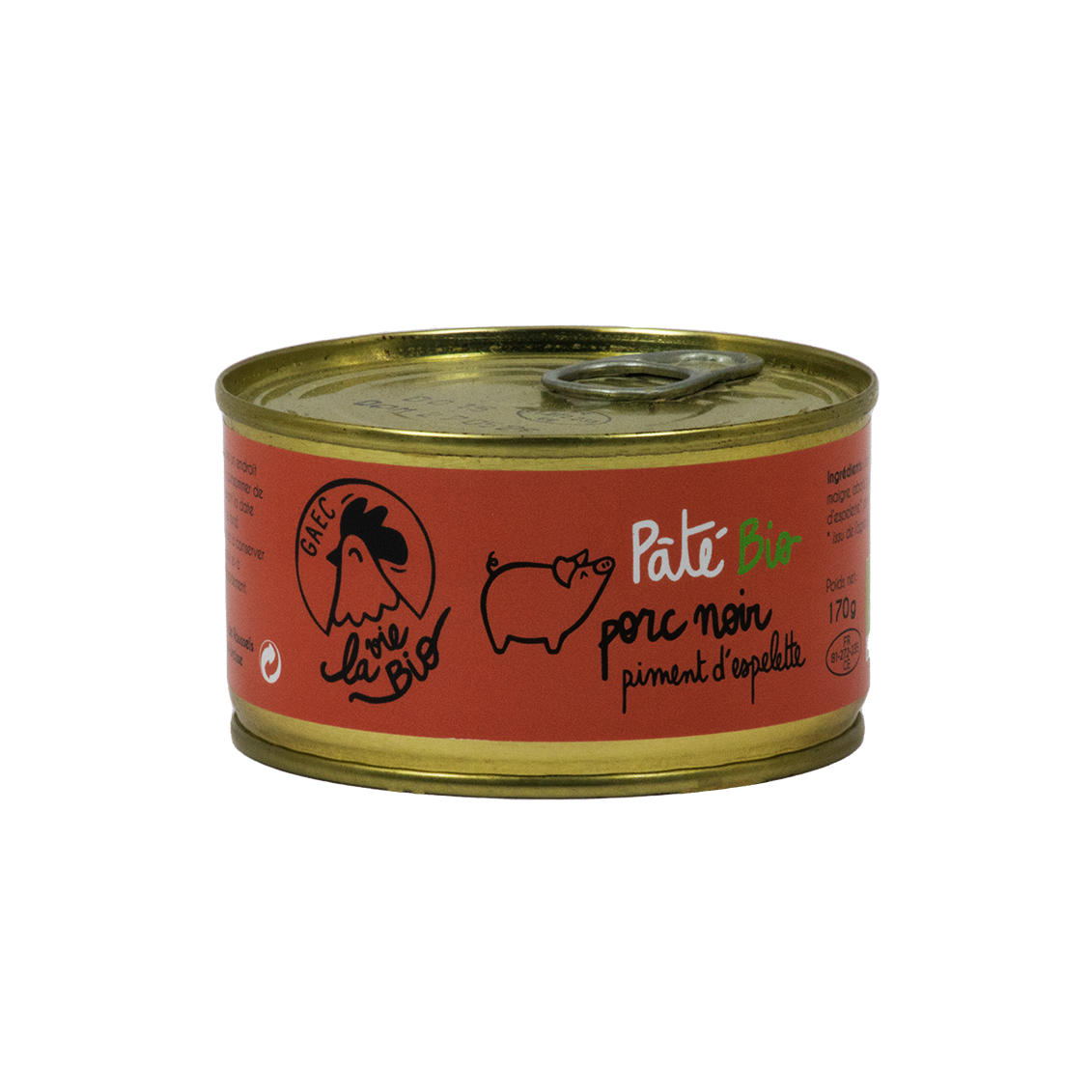 Pâté de Porc Noir au piment d'Espelette (certifié AB)