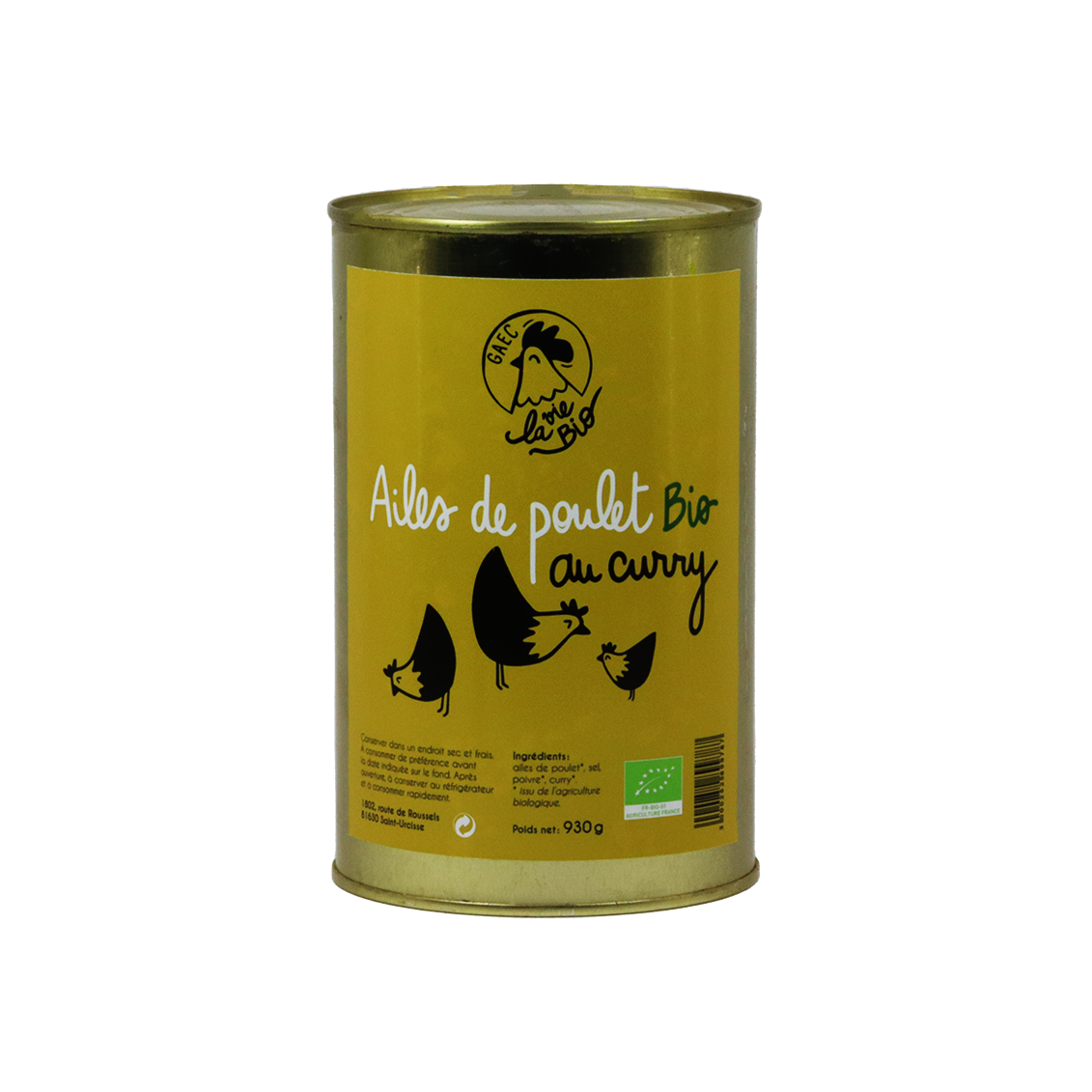 Ailes de Poulet au curry (certifé AB)