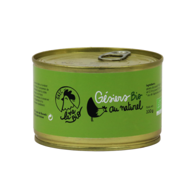 Gésiers de Poulet au naturel (certifé AB)