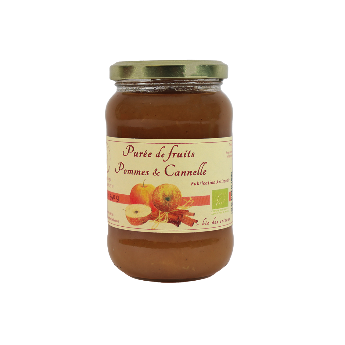 Purée de pomme cannelle (Certifié AB)