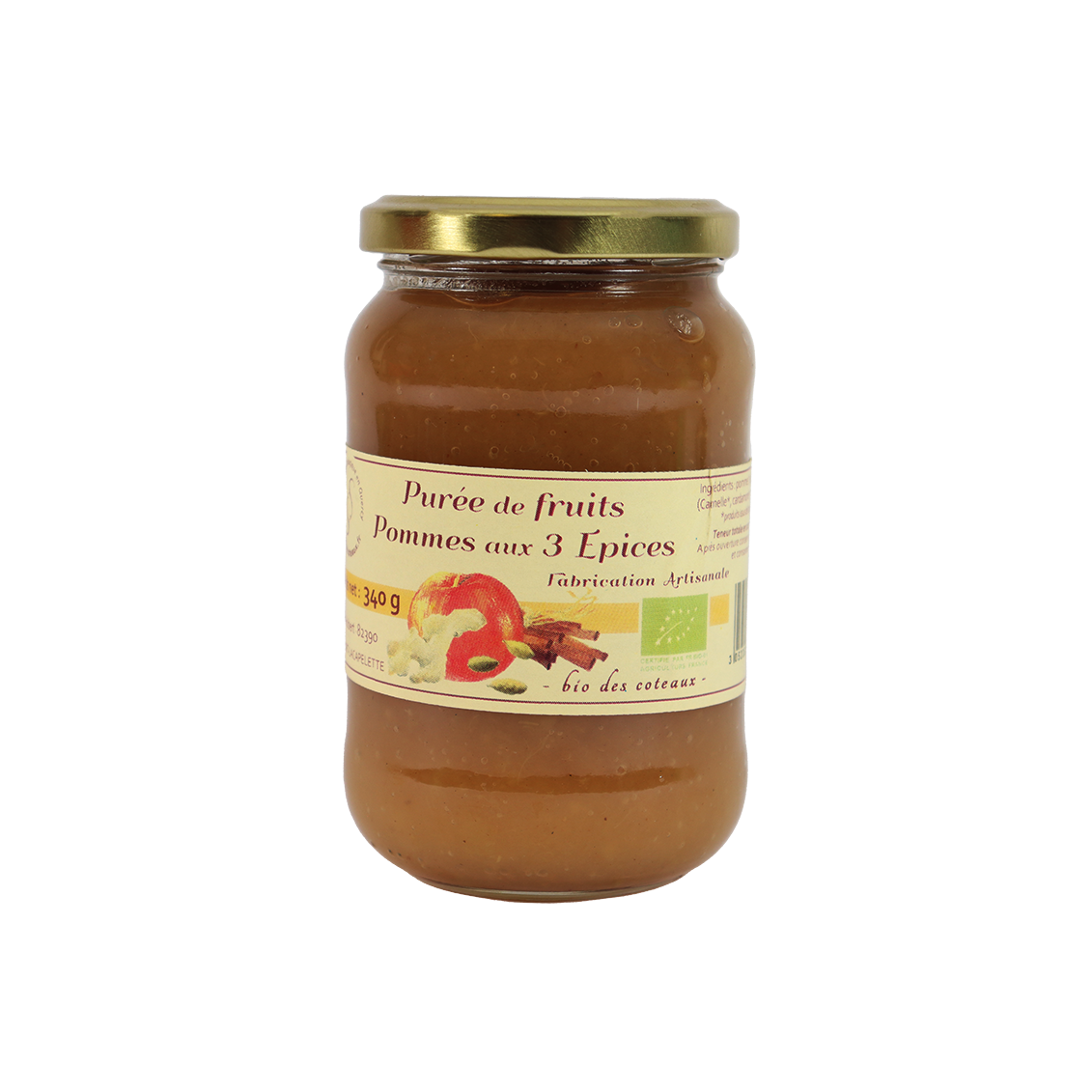 Purée de pomme 3 épices (Certifié AB)