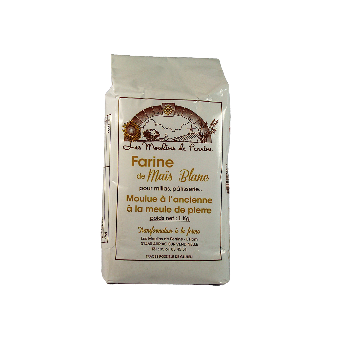 Farine de Mais blanc, moulue à  l'ancienne