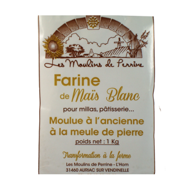 Farine de Mais blanc, moulue à  l'ancienne