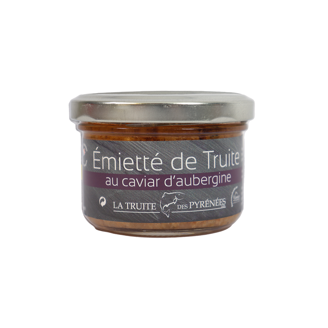 Emietté de truite au caviar d'aubergine