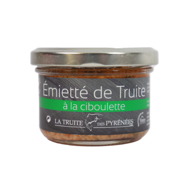 Emietté de truite à  la ciboulette